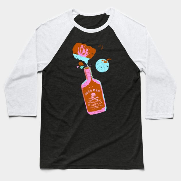 DEAD MAN WHISKEY Baseball T-Shirt by Showdeer